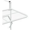 Balkongbord vit 60x40 cm stål vidaXL – miniatyr 10