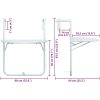 Balkongbord vit 60x64x83,5 cm plast konstrotting vidaXL – miniatyr 9