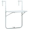 Balkongbord vit 60x64x83,5 cm plast konstrotting vidaXL – miniatyr 1