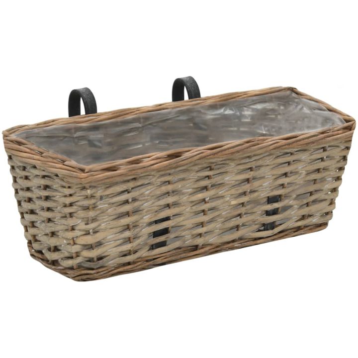 Balkonglåda 2 st korg med PE-foder 40 cm vidaXL 40 x 16 x 13 cm – bild 2