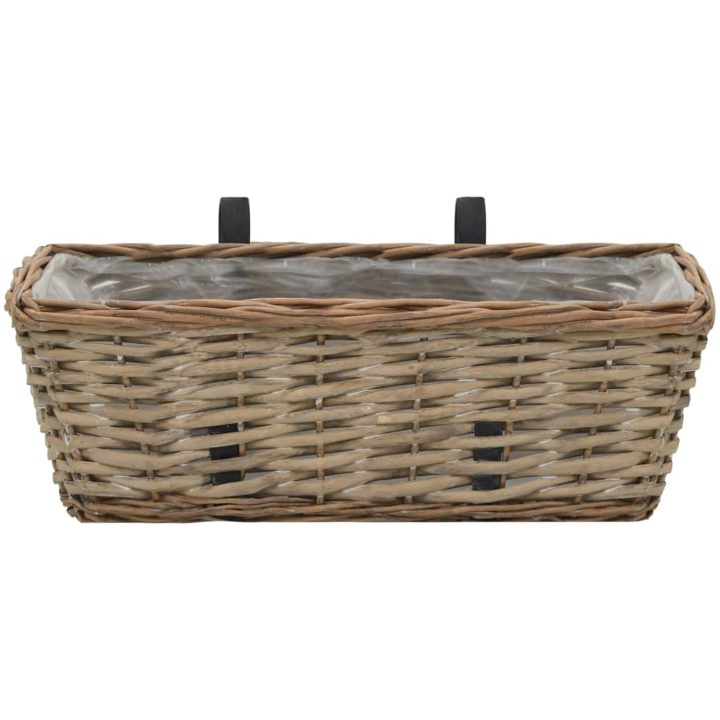 Balkonglåda 2 st korg med PE-foder 40 cm vidaXL 40 x 16 x 13 cm – bild 3