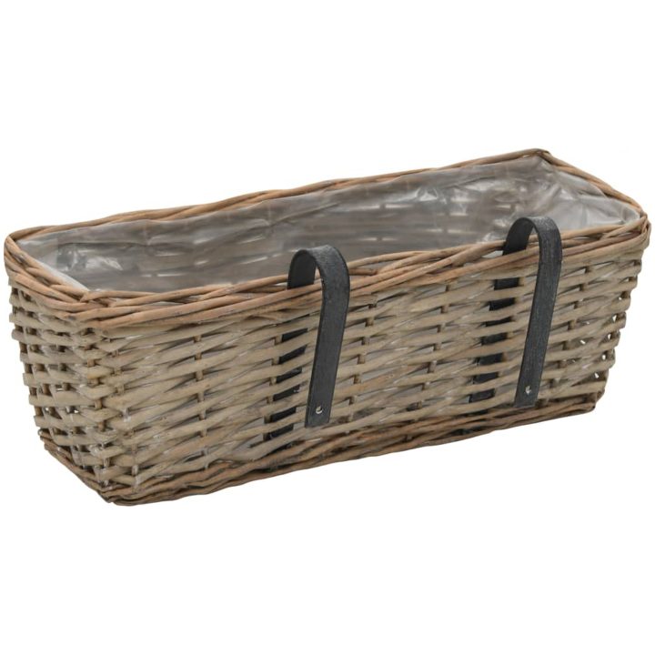 Balkonglåda 2 st korg med PE-foder 40 cm vidaXL 40 x 16 x 13 cm – bild 4