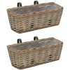 Balkonglåda 2 st korg med PE-foder 40 cm vidaXL 40 x 16 x 13 cm – miniatyr 1