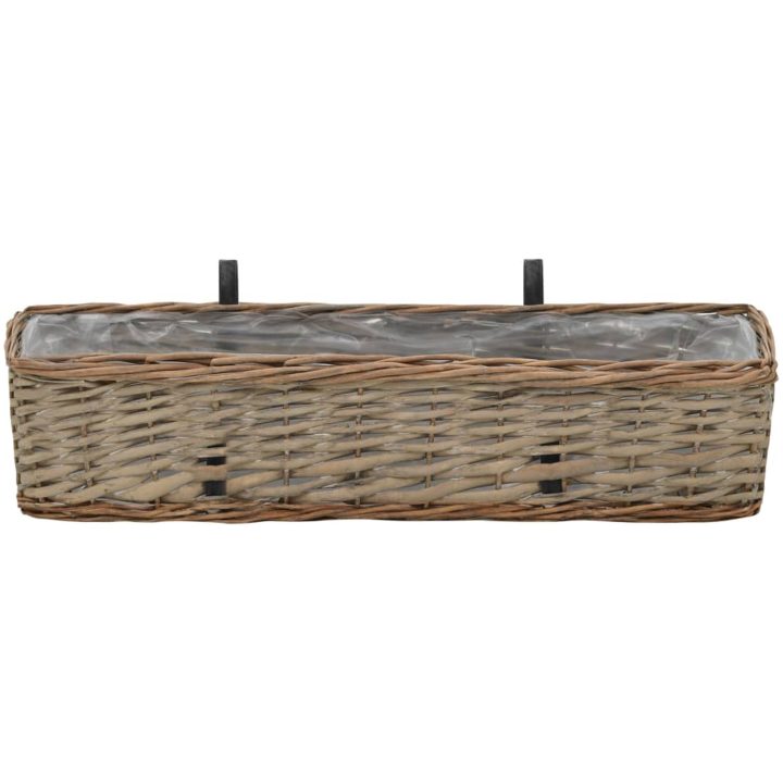 Balkonglåda 2 st korg med PE-foder 60 cm vidaXL 60 x 18 x 13 cm – bild 3