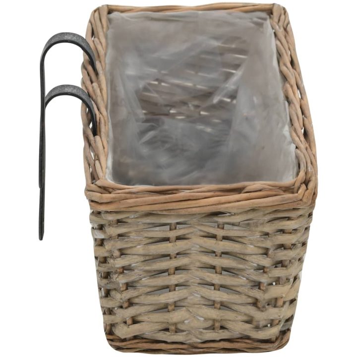Balkonglåda 2 st korg med PE-foder 60 cm vidaXL 60 x 18 x 13 cm – bild 5