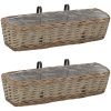 Balkonglåda 2 st korg med PE-foder 60 cm vidaXL 60 x 18 x 13 cm – miniatyr 1