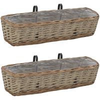 Balkonglåda 2 st korg med PE-foder 60 cm vidaXL
