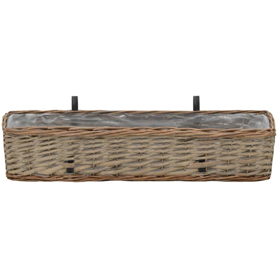 Balkonglåda 2 st korg med PE-foder 80 cm vidaXL 80 x 20 x 15 cm – bild 3