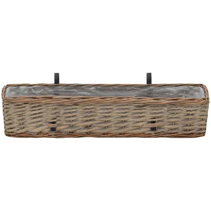 Balkonglåda 2 st korg med PE-foder 80 cm vidaXL 80 x 20 x 15 cm – bild 3