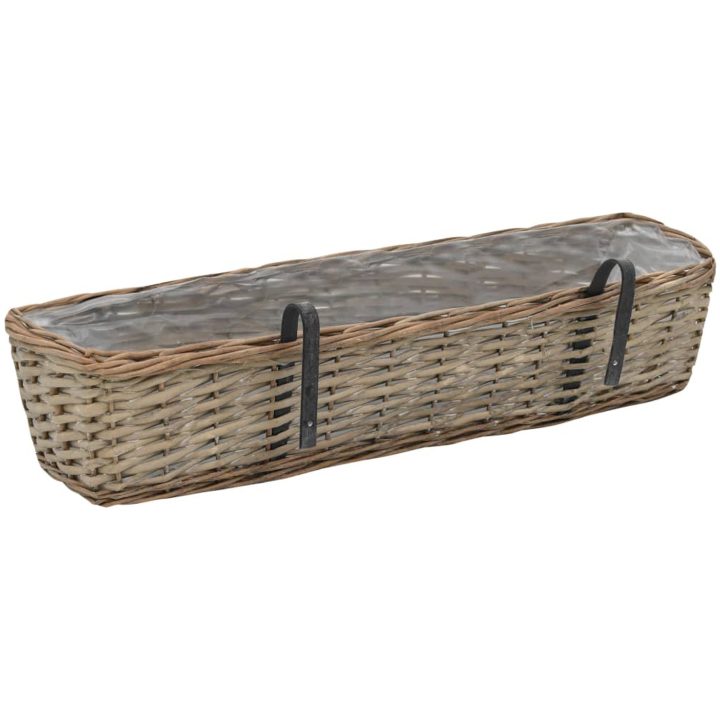 Balkonglåda 2 st korg med PE-foder 80 cm vidaXL 80 x 20 x 15 cm – bild 4