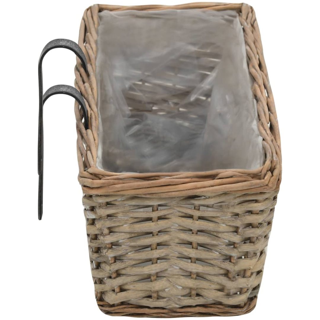 Balkonglåda 2 st korg med PE-foder 80 cm vidaXL 80 x 20 x 15 cm – bild 5