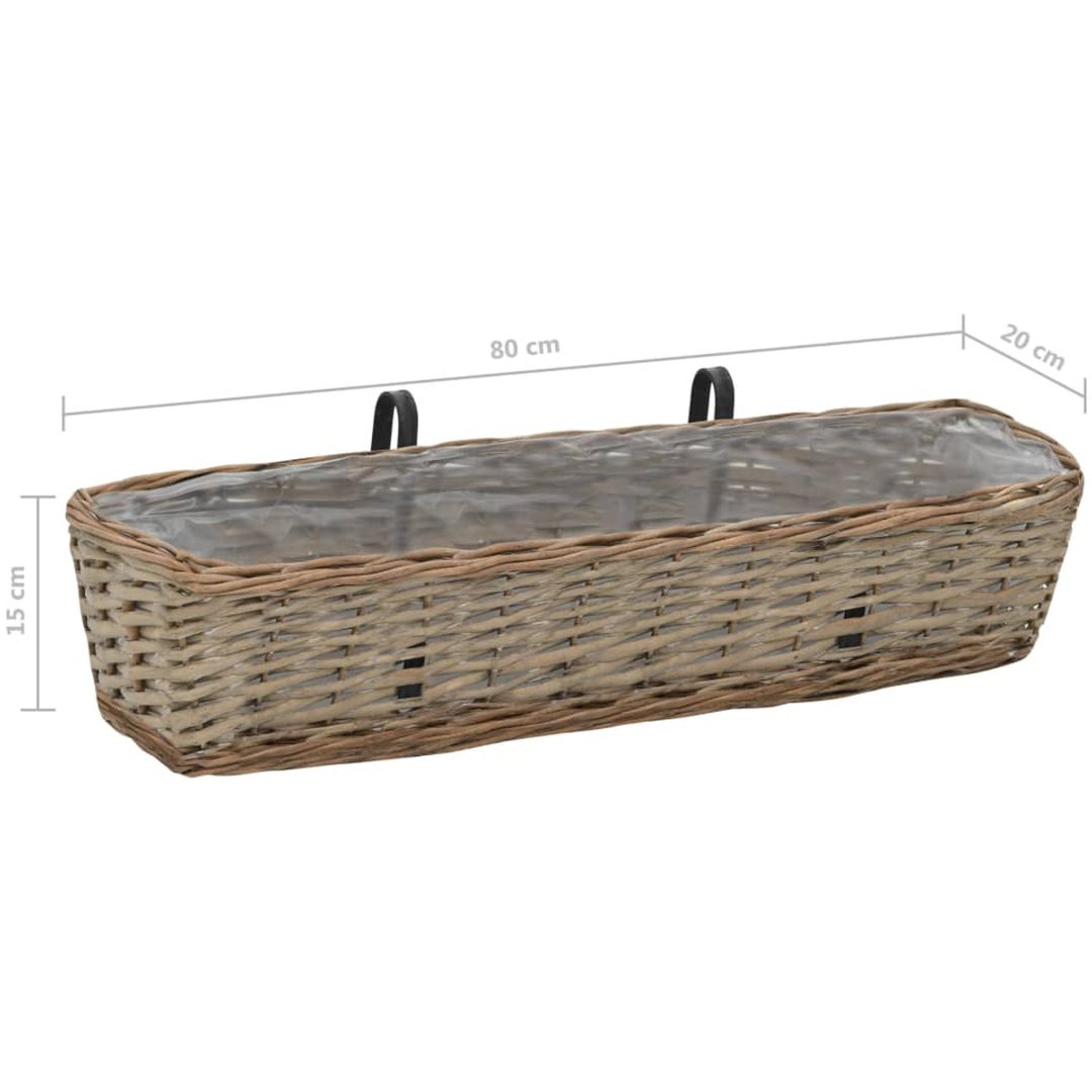 Balkonglåda 2 st korg med PE-foder 80 cm vidaXL 80 x 20 x 15 cm – bild 6
