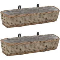 Balkonglåda 2 st korg med PE-foder 80 cm vidaXL