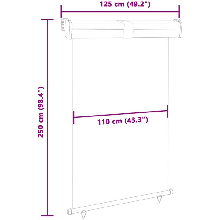 Balkongmarkis blå vidaXL 125 x 250 cm – bild 10
