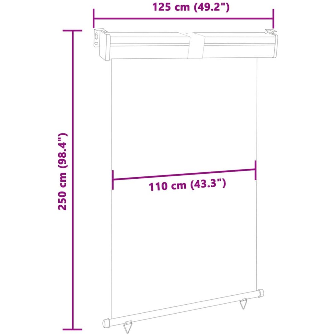 Balkongmarkis grå vidaXL 125 x 250 cm – bild 10