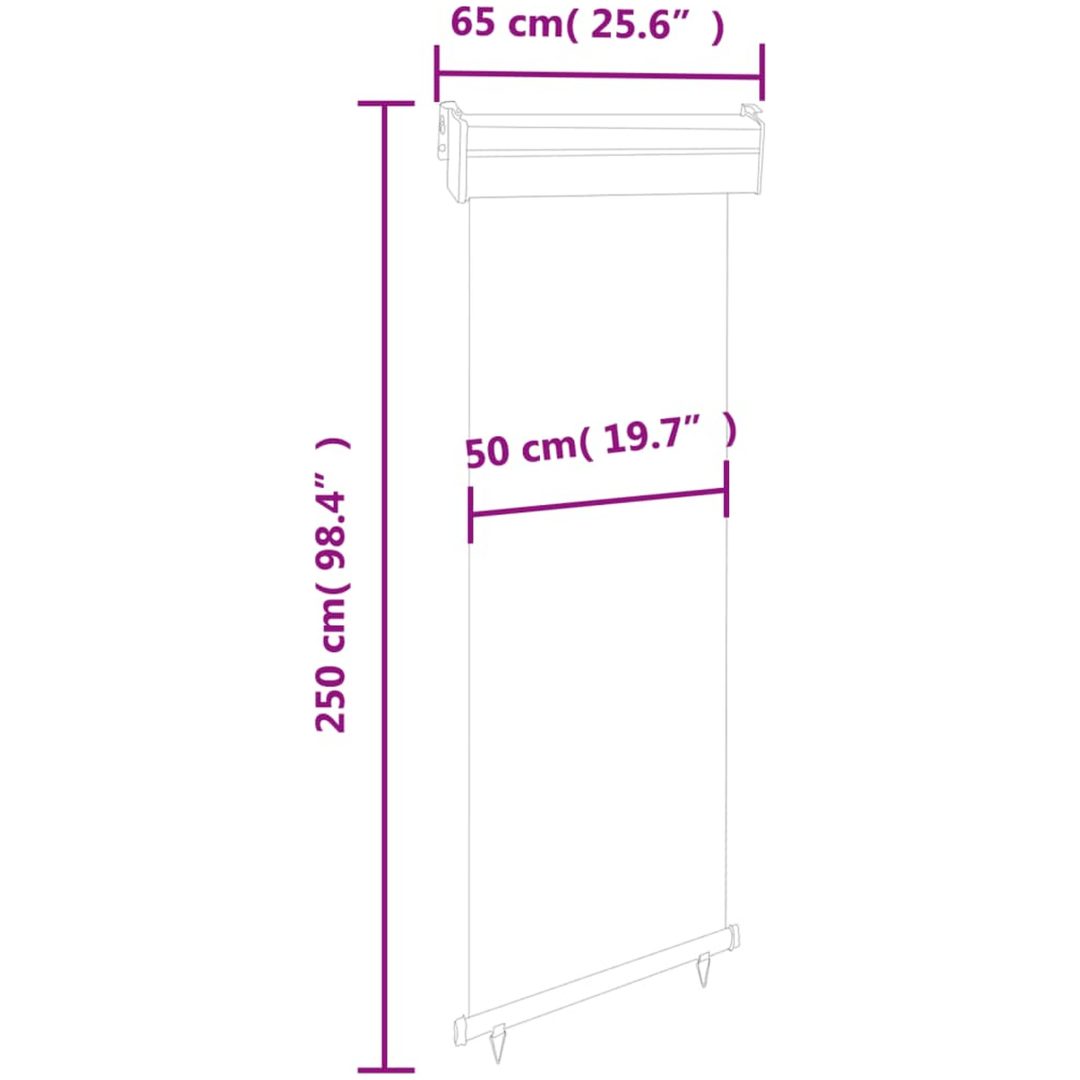 Balkongmarkis gräddvit vidaXL 65 x 250 cm – bild 10