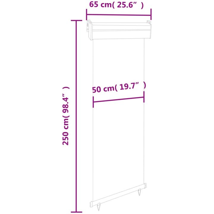 Balkongmarkis gräddvit vidaXL 65 x 250 cm – bild 10