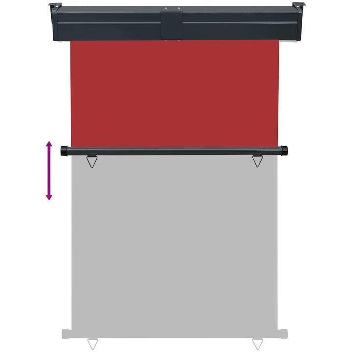 Balkongmarkis röd vidaXL 125 x 250 cm – bild 5