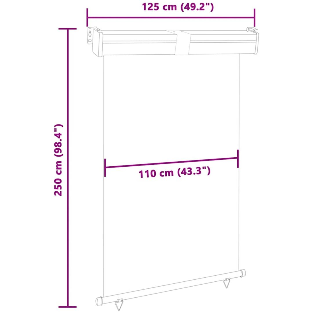 Balkongmarkis röd vidaXL 125 x 250 cm – bild 10