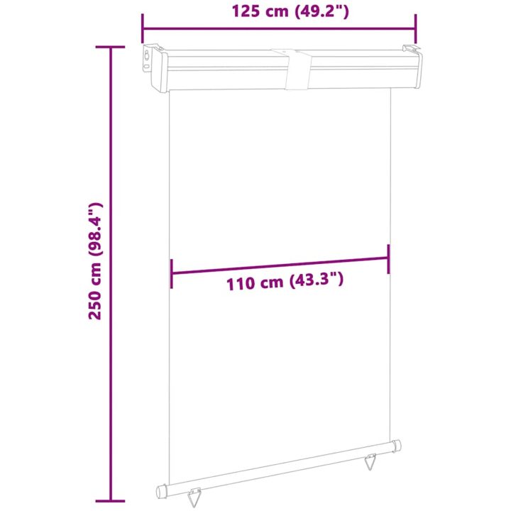 Balkongmarkis röd vidaXL 125 x 250 cm – bild 10