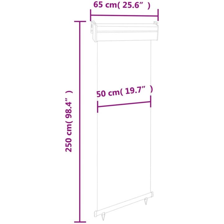 Balkongmarkis svart vidaXL 65 x 250 cm – bild 10