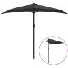 Balkongparasoll m. aluminiumstolpe antracit 270x144 cm halvrunt vidaXL – miniatyr 2