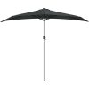 Balkongparasoll m. aluminiumstolpe antracit 270x144 cm halvrunt vidaXL – miniatyr 3