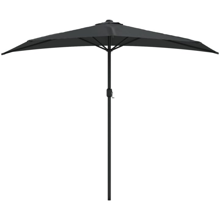 Balkongparasoll m. aluminiumstolpe antracit 270x144 cm halvrunt vidaXL – bild 3