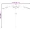 Balkongparasoll m. aluminiumstolpe antracit 270x144 cm halvrunt vidaXL – miniatyr 9