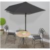 Balkongparasoll m. aluminiumstolpe antracit 270x144 cm halvrunt vidaXL – miniatyr 1
