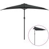 Balkongparasoll m. aluminiumstolpe antracit 300x155 cm halvrunt vidaXL – miniatyr 2