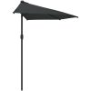 Balkongparasoll m. aluminiumstolpe antracit 300x155 cm halvrunt vidaXL – miniatyr 4