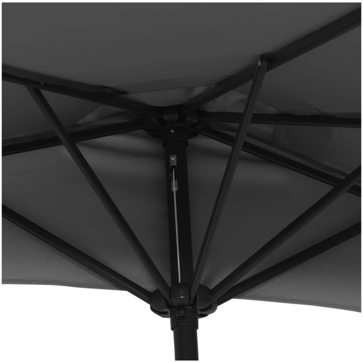 Balkongparasoll m. aluminiumstolpe antracit 300x155 cm halvrunt vidaXL – bild 6