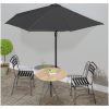 Balkongparasoll m. aluminiumstolpe antracit 300x155 cm halvrunt vidaXL – miniatyr 1