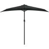 Balkongparasoll med aluminiumstång svart 270x144x222 cm halvt vidaXL – miniatyr 3