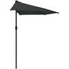 Balkongparasoll med aluminiumstång svart 270x144x222 cm halvt vidaXL – miniatyr 4