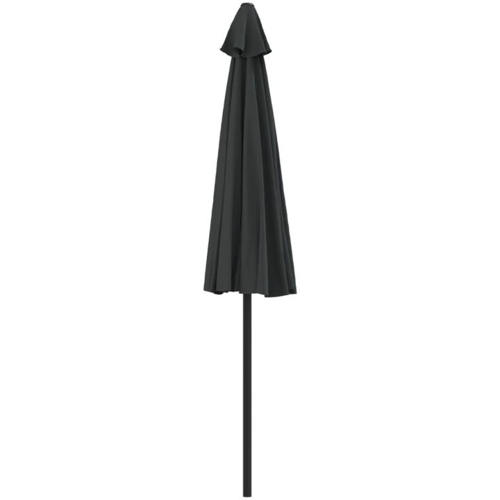 Balkongparasoll med aluminiumstång svart 270x144x222 cm halvt vidaXL – bild 5
