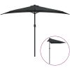 Balkongparasoll med aluminiumstång svart 300x155x223 cm halvt vidaXL – miniatyr 2