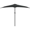Balkongparasoll med aluminiumstång svart 300x155x223 cm halvt vidaXL – miniatyr 3