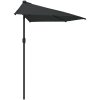 Balkongparasoll med aluminiumstång svart 300x155x223 cm halvt vidaXL – miniatyr 4