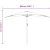 Balkongparasoll med aluminiumstång svart 300x155x223 cm halvt vidaXL – miniatyr 9