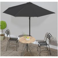 Balkongparasoll med aluminiumstång svart 300x155x223 cm halvt vidaXL