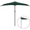 Balkongparasoll med aluminiumstolpe grön 270x144 cm halvrunt vidaXL – miniatyr 2