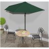 Balkongparasoll med aluminiumstolpe grön 270x144 cm halvrunt vidaXL – miniatyr 1