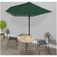 Balkongparasoll med aluminiumstolpe grön 270x144 cm halvrunt vidaXL