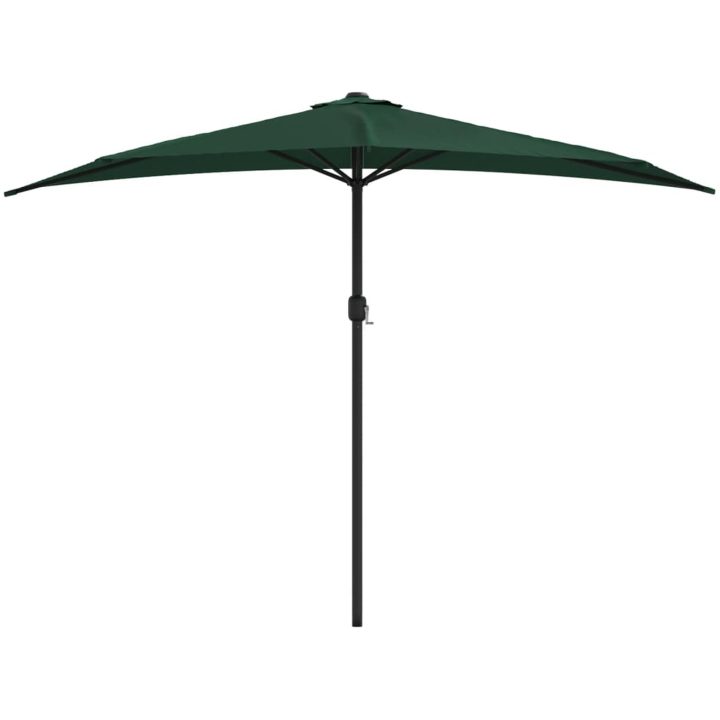Balkongparasoll med aluminiumstolpe grön 300x155 cm halvrunt vidaXL – bild 3