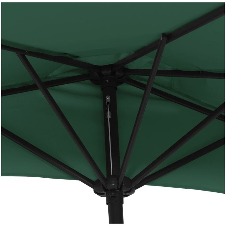 Balkongparasoll med aluminiumstolpe grön 300x155 cm halvrunt vidaXL – bild 6