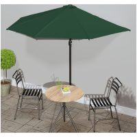 Balkongparasoll med aluminiumstolpe grön 300x155 cm halvrunt vidaXL
