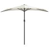 Balkongparasoll med aluminiumstolpe sand 270x144 cm halvrunt vidaXL – miniatyr 3