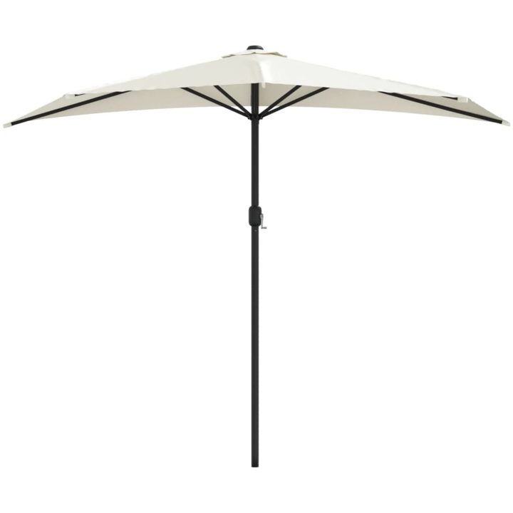 Balkongparasoll med aluminiumstolpe sand 270x144 cm halvrunt vidaXL – bild 3